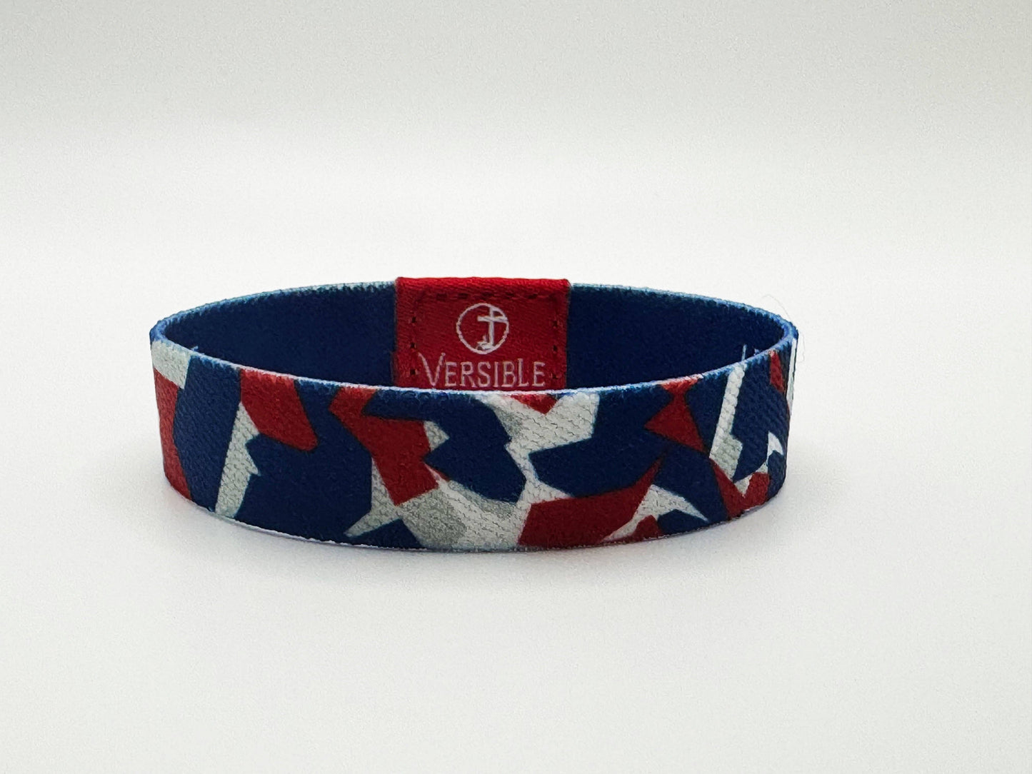 Team Camo / Philippians 4:13 Wristband: Dark Red & Gold / Large