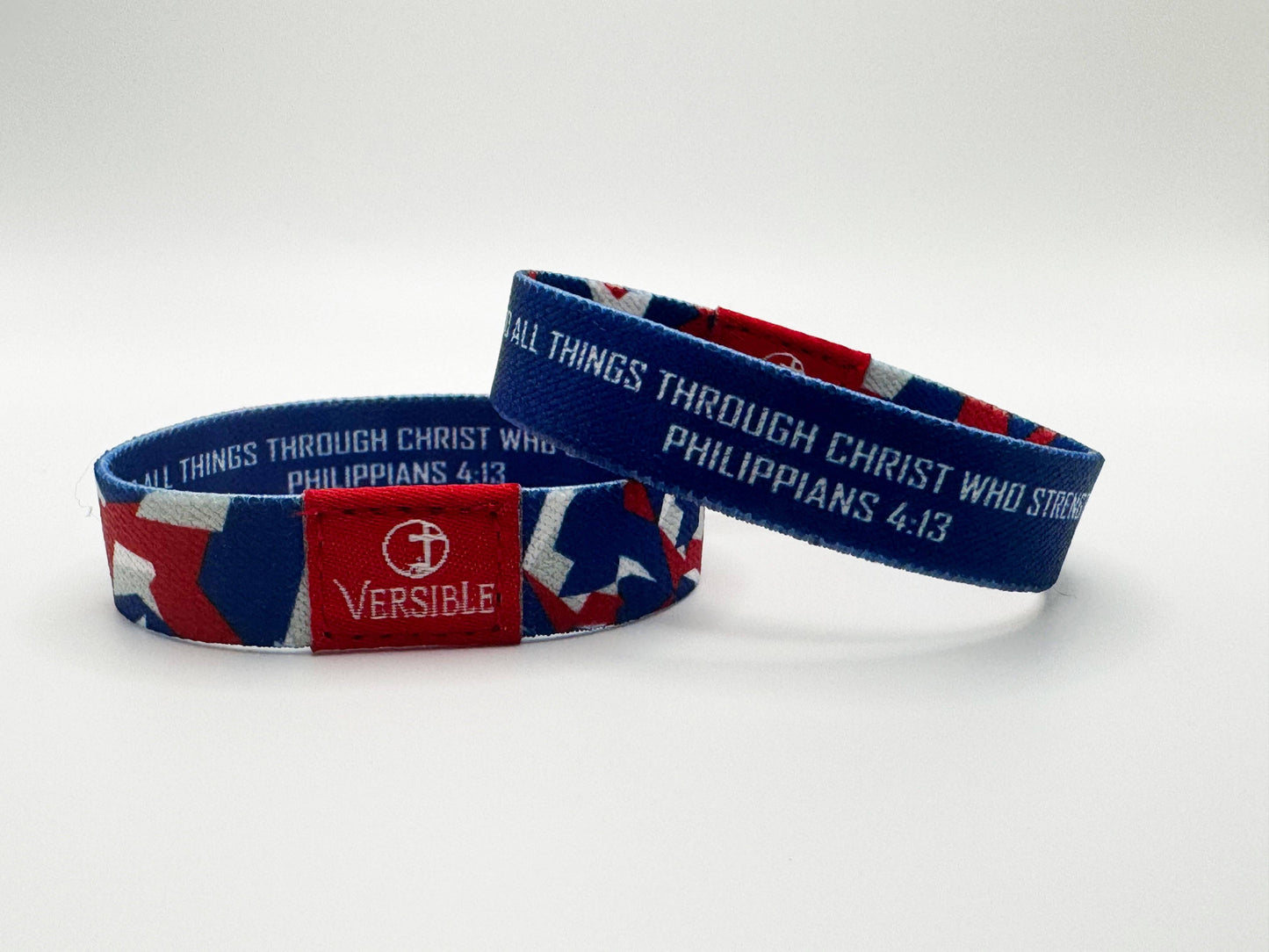 Team Camo / Philippians 4:13 Wristband: Green & White / X-Small
