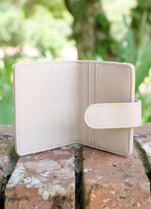 Tate Card Holder Wallet NUDE V QUILTED: Default