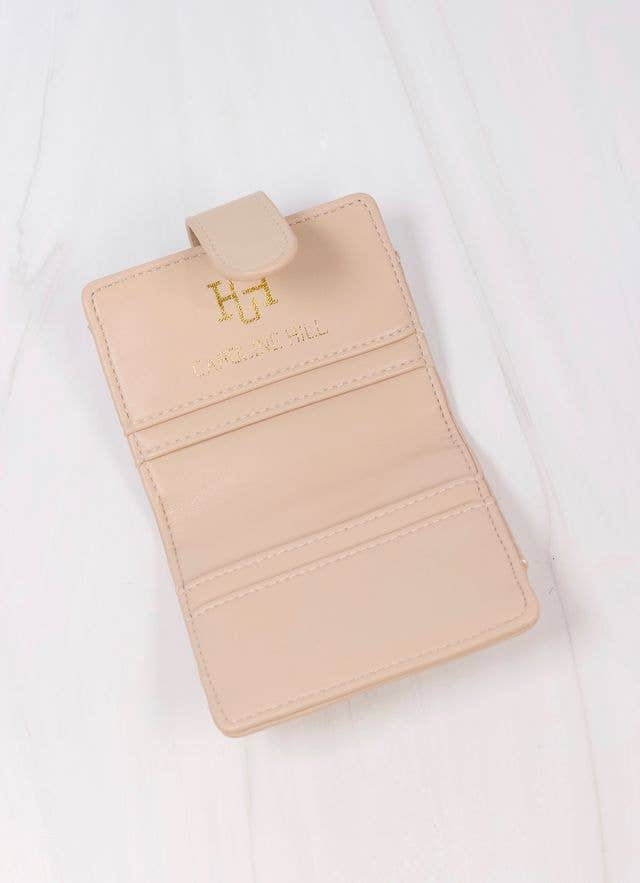 Tate Card Holder Wallet NUDE V QUILTED: Default