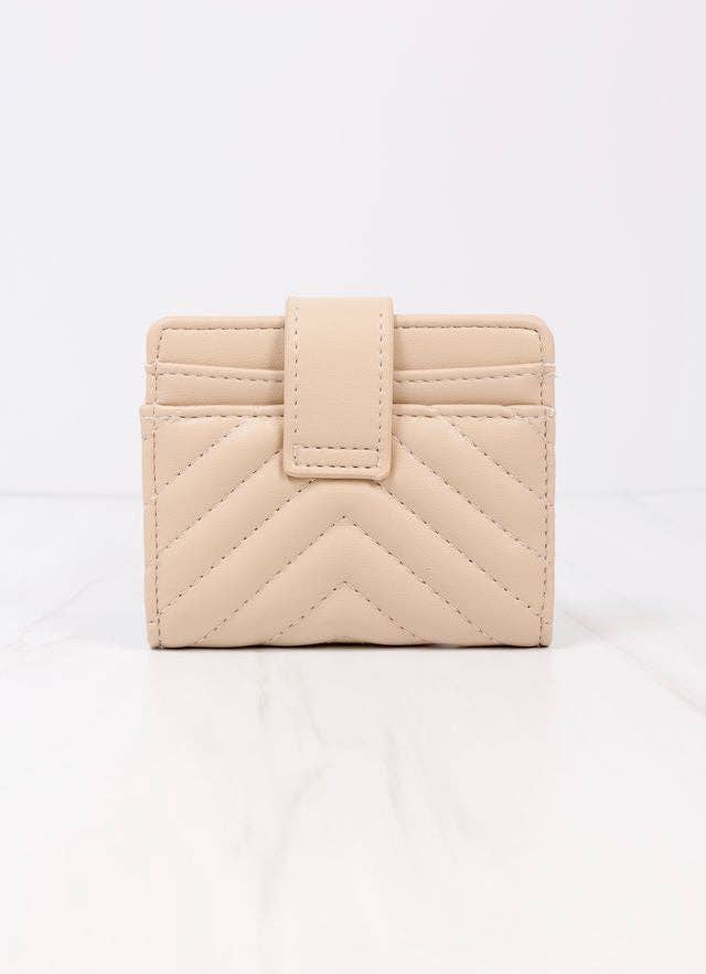 Tate Card Holder Wallet NUDE V QUILTED: Default