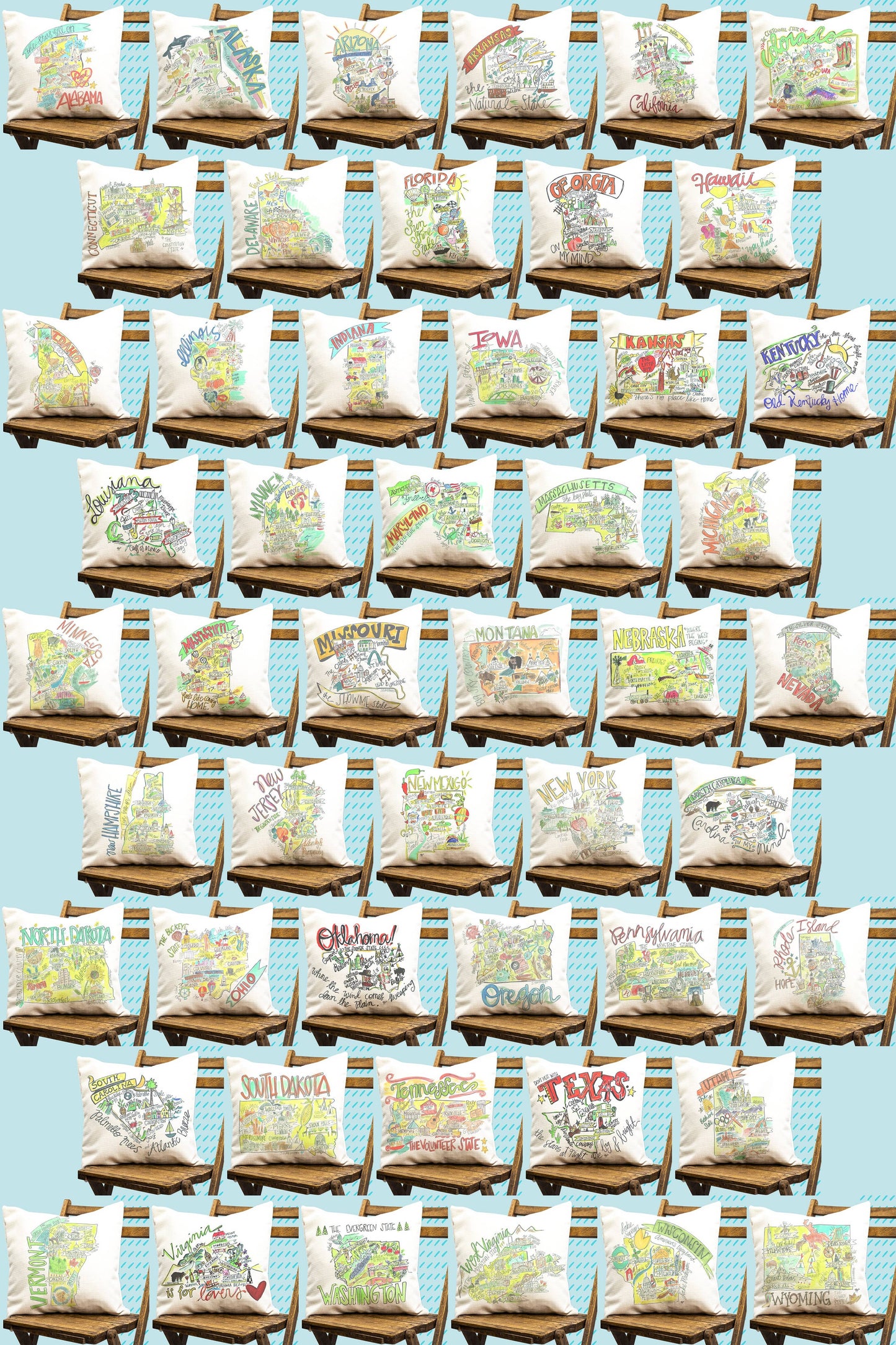 Your State "Roadmap" Pillow: 18"x18" / Pillow