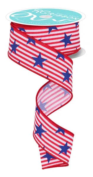 1.5"X10YD STARS W/PINSTRIPES-WHITE/RED/NAVY-RGF126527