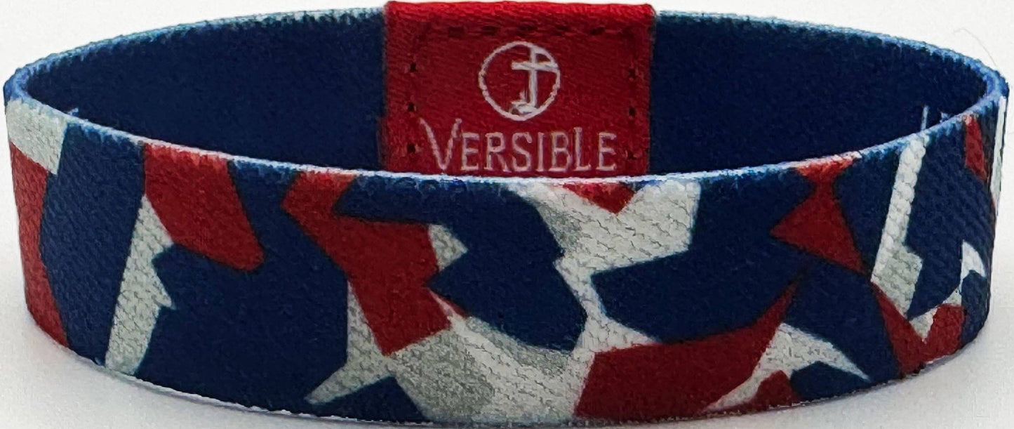 Team Camo / Philippians 4:13 Wristband: Green & White / X-Small