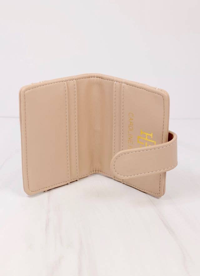 Tate Card Holder Wallet NUDE V QUILTED: Default