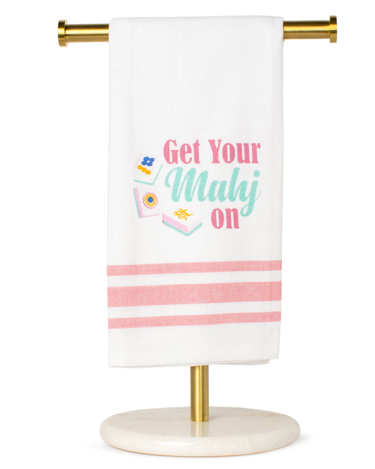 Get Your Mahj On Hand Towel White/Multi 20x28