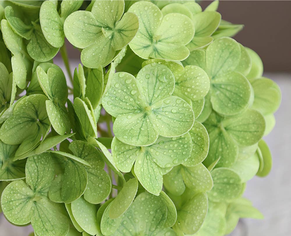 12.5"Real Touch lifelike Hydrangea-6”bloom: Ivory