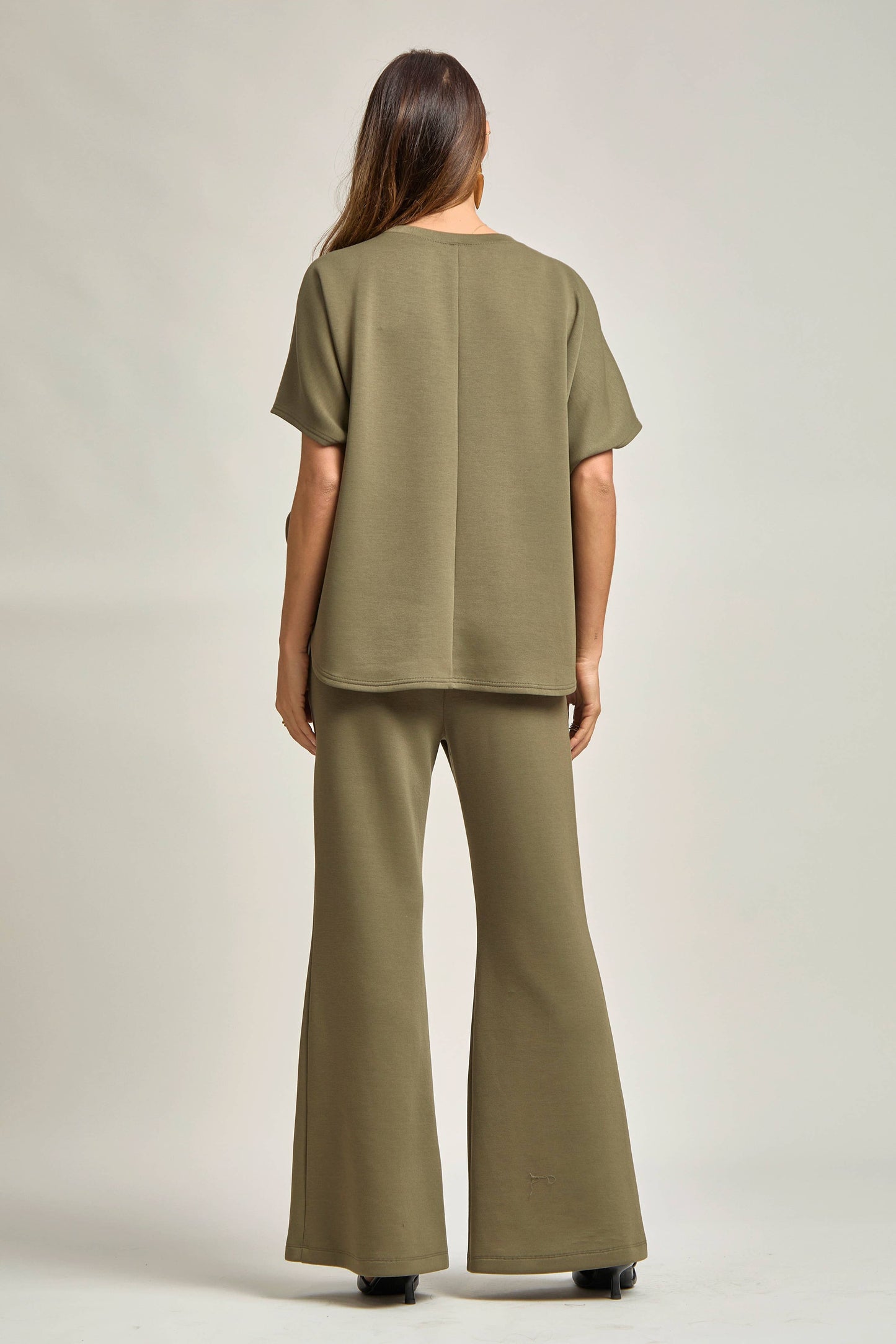 Poncho Top + Bell Bottom Modal Set: Navy / L