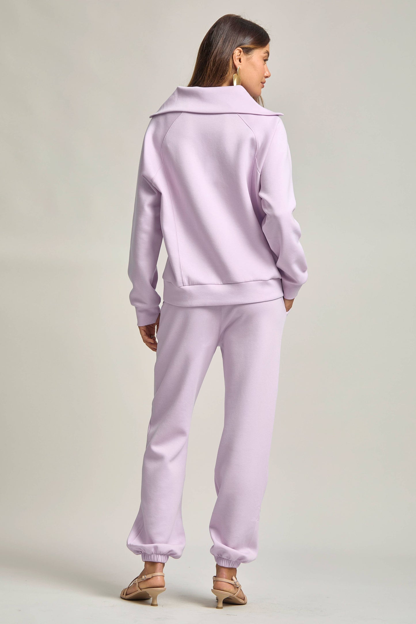Quarter Zip Pullover + Jogger Modal Travel Set: Lavender / L