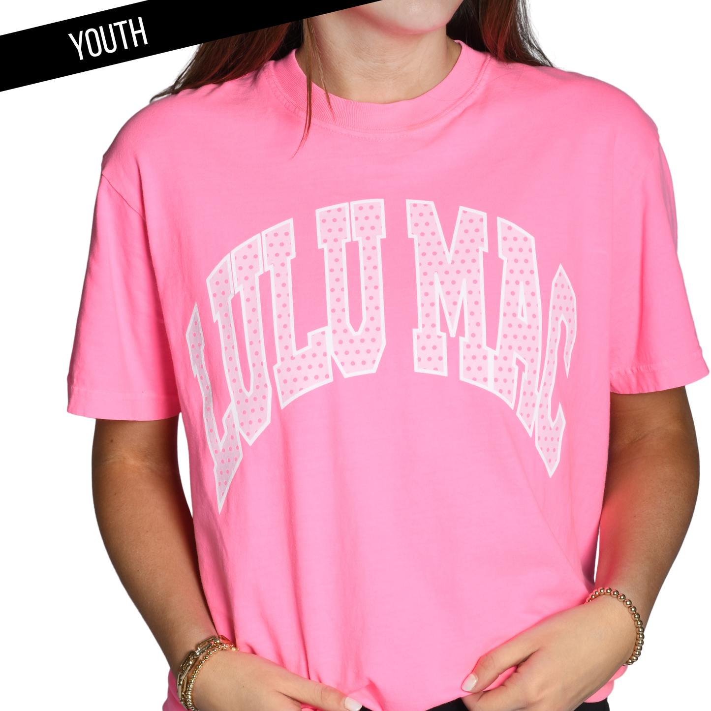 KD-PD-1001 Neon Pink Youth Comfort Colors Tee: Neon Pink / Medium