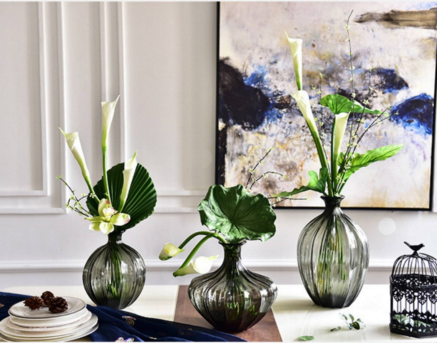 24"Long Premium Lifelike Real Touch Artificial Calla lily: Soft white