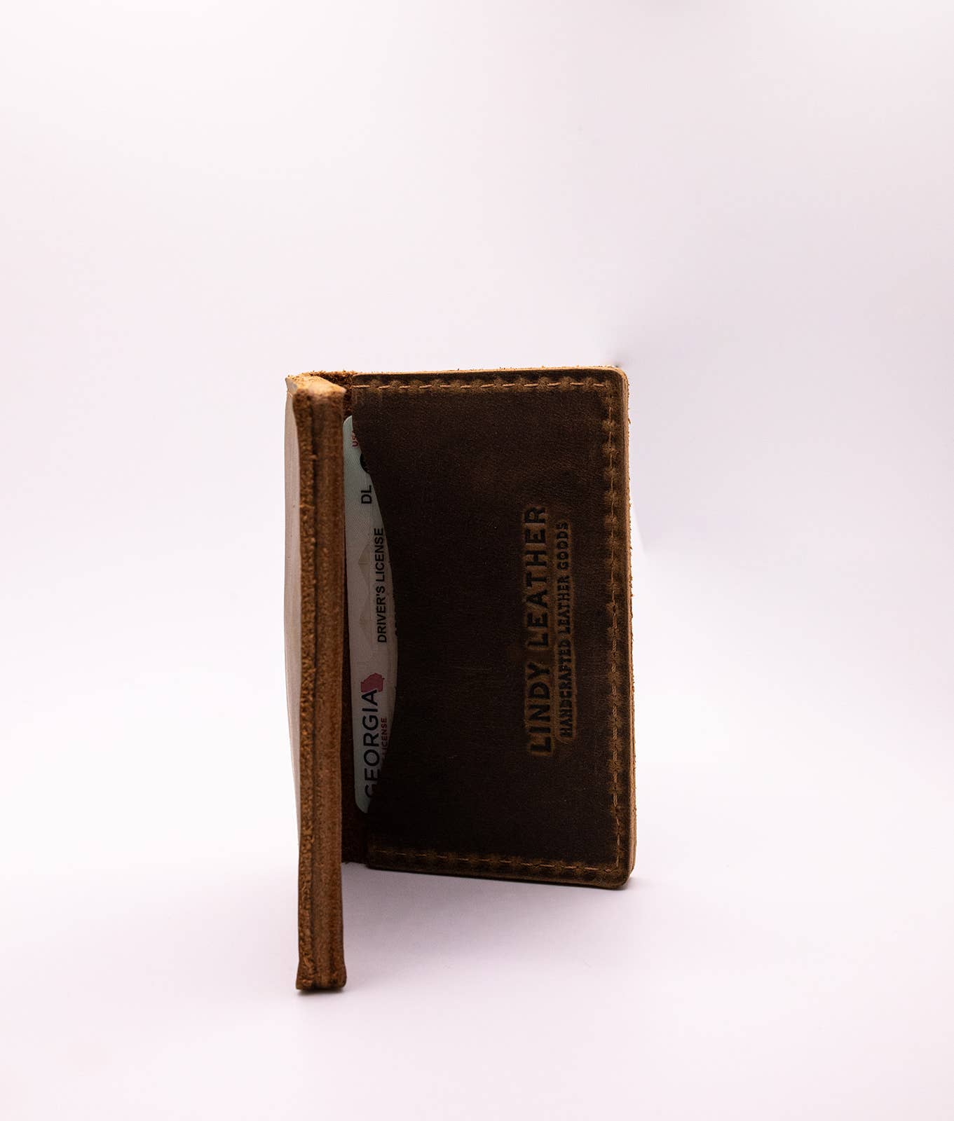 Handmade Leather Minimalistic Cardholder Wallet: Copper Brown (Dark Brown)