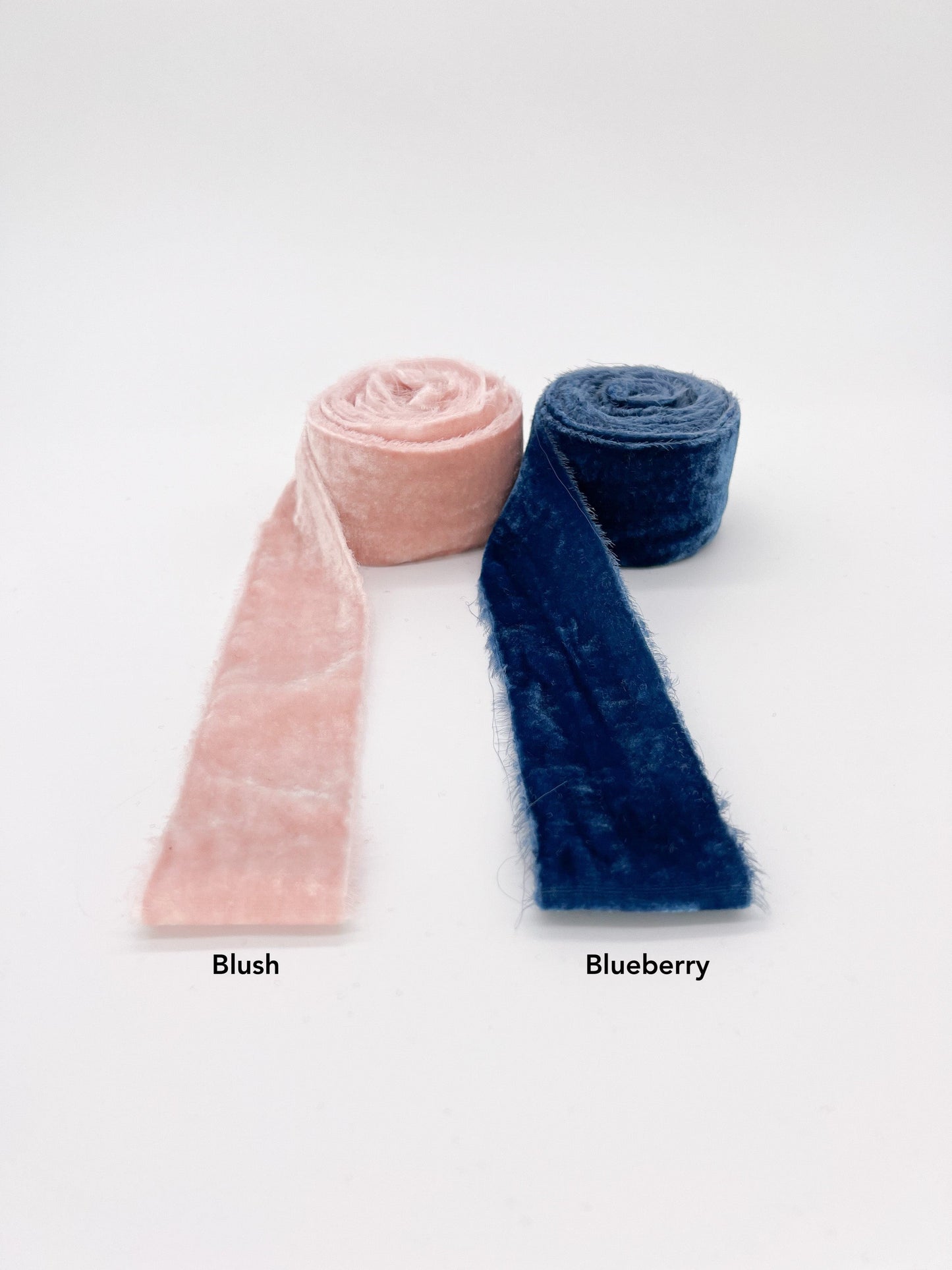 2" Velvet Ribbon - Raw Edge - 26 Colors: Blueberry