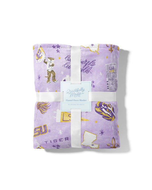 LSU Flannel Fleece Blanket, Collegiate