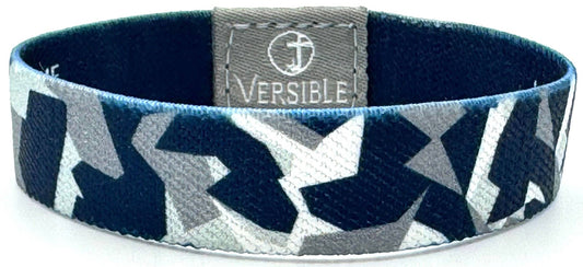 Team Camo / Philippians 4:13 Wristband: Blue & White / Medium