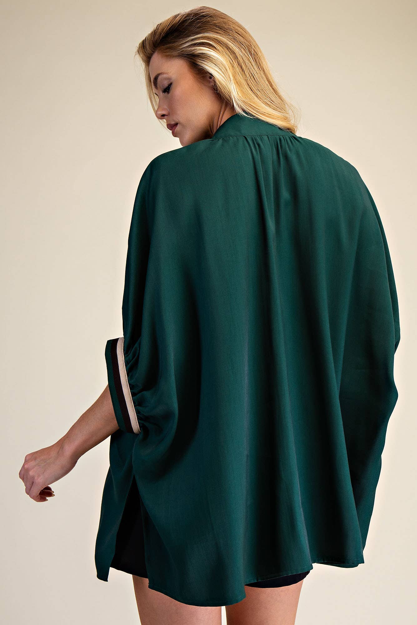 V-Neck Band Oversize Shirts: Camel / S