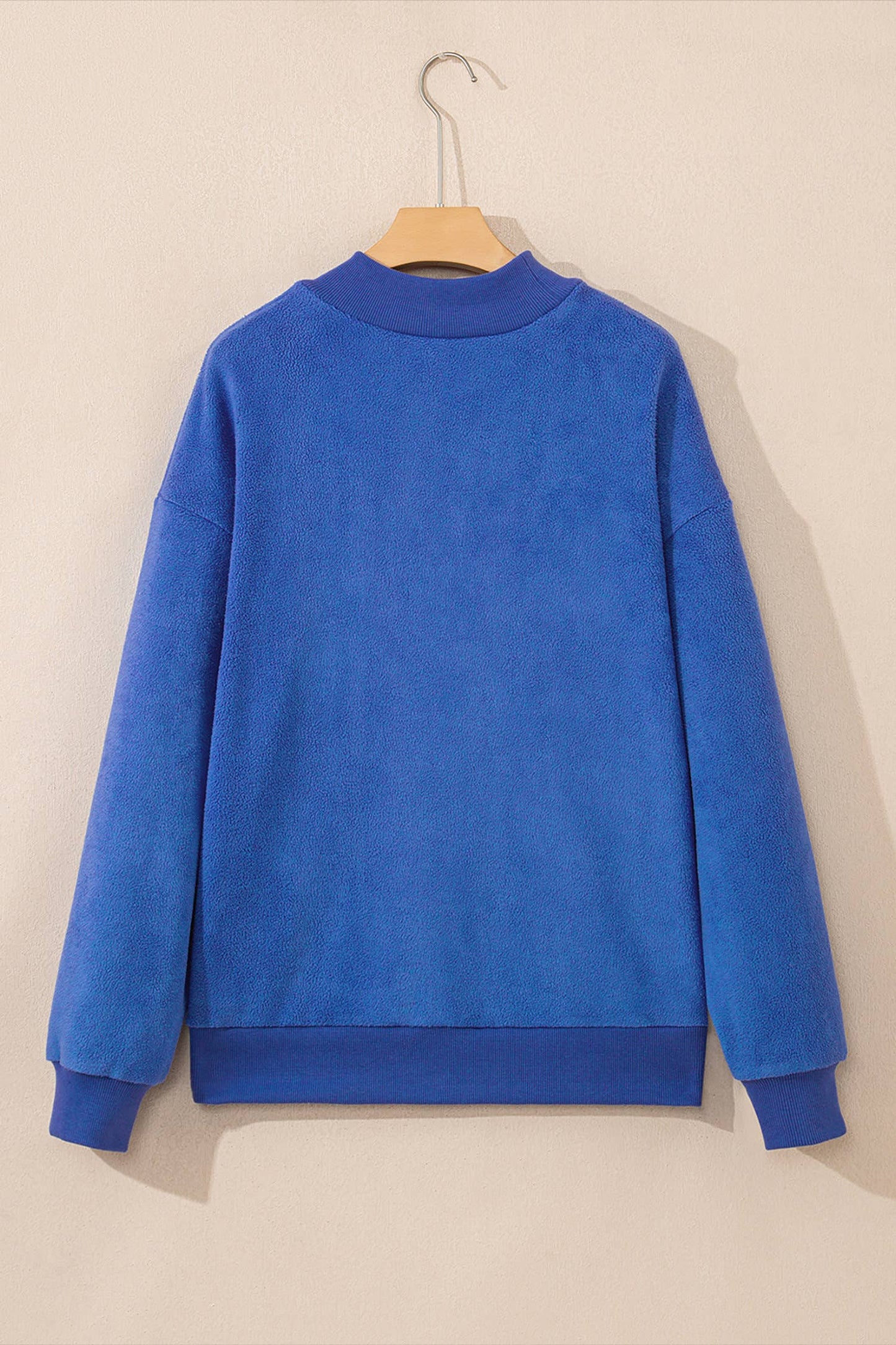 Game Day Oversize Reversible Mock Neck Sweatshirt (S-XL): Light Grey / Missy / S