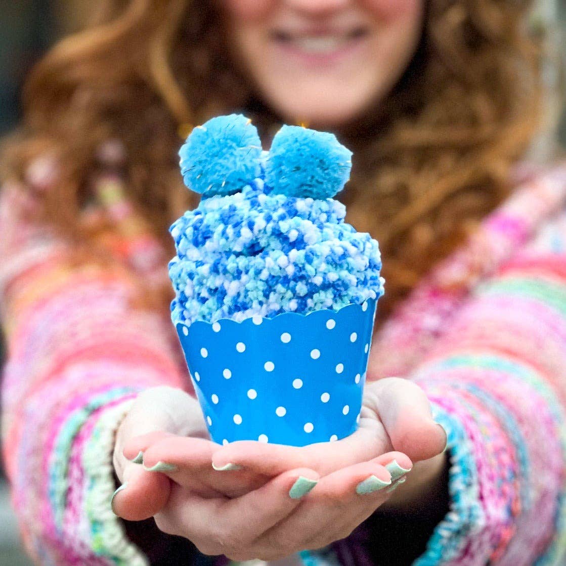 Cozy Cupcake Socks | 9 Colors: Blue (Plain)