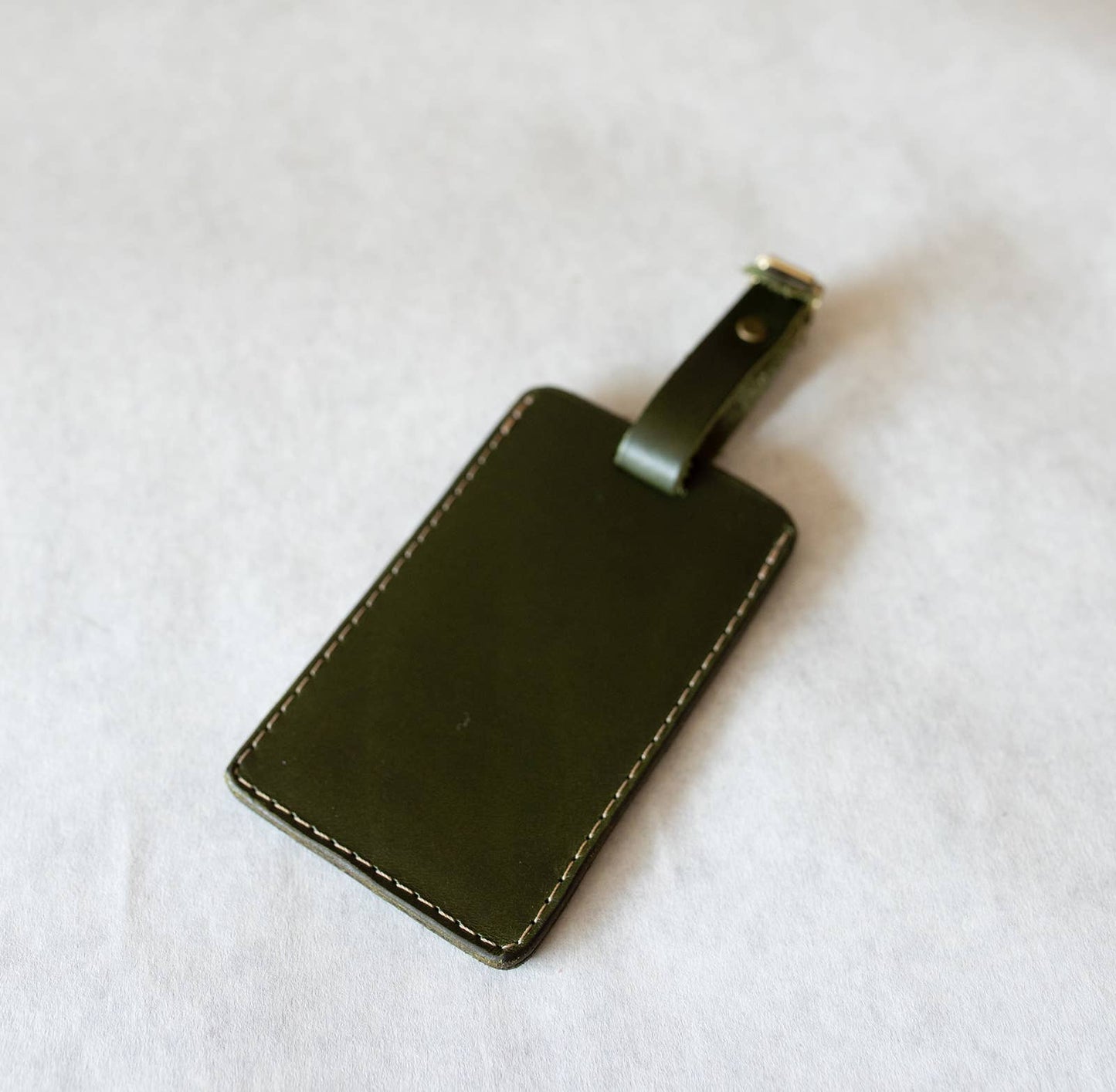 Leather Luggage Tag: Copper Brown