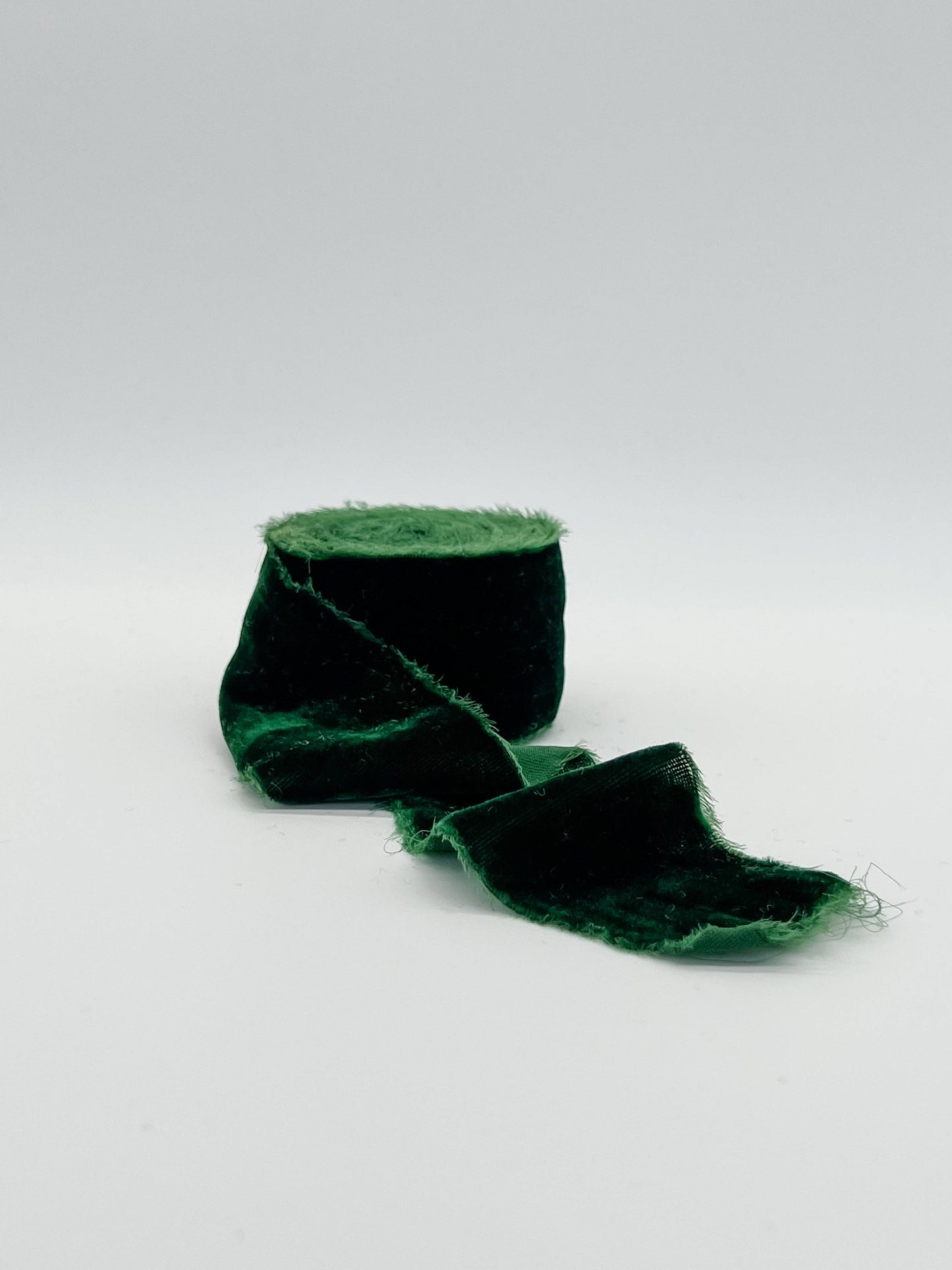 2" Velvet Ribbon - Raw Edge - 26 Colors: Chartreuse