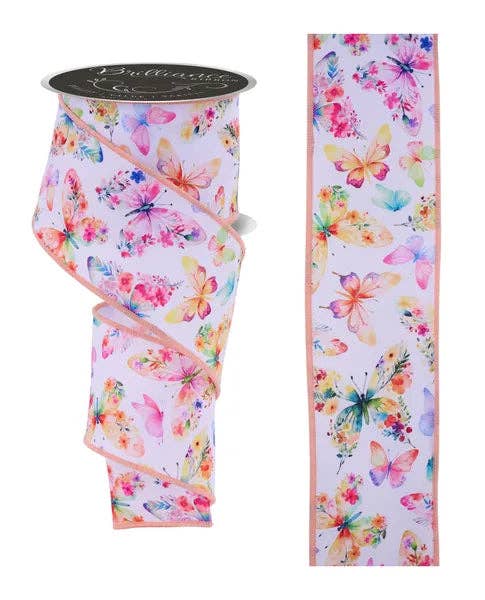2.5"X10YD BOTANICAL BUTTERFLIES-MULTI-LS1186FM