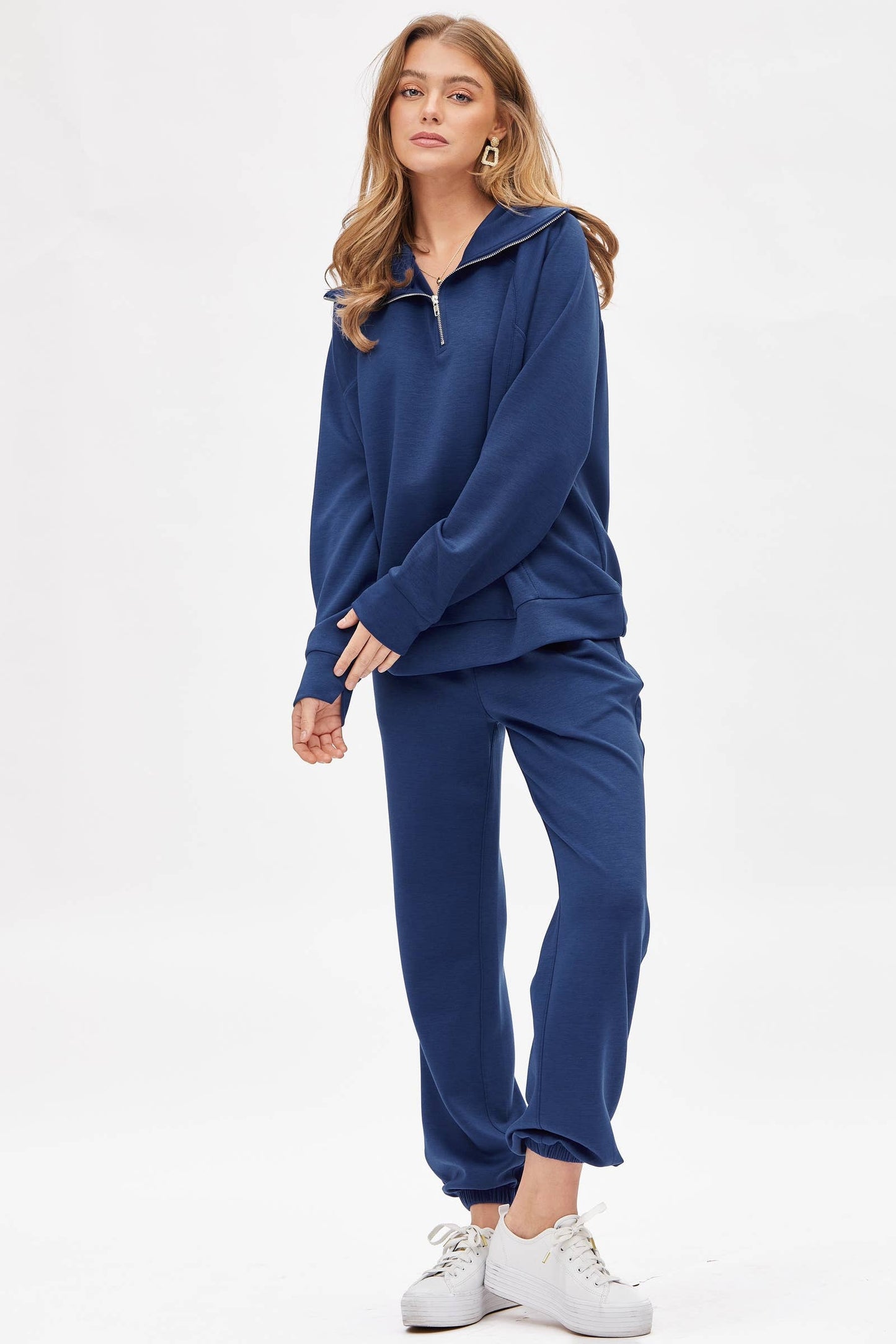 Quarter Zip Pullover + Jogger Modal Travel Set: Lavender / M