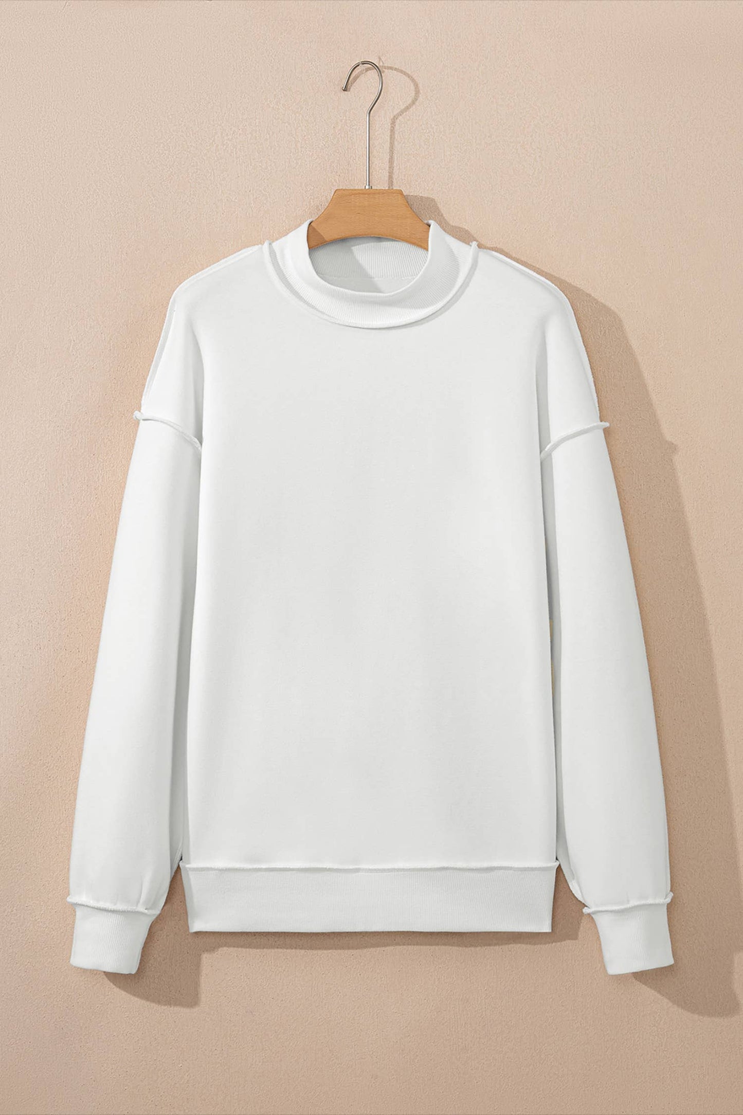 Game Day Oversize Reversible Mock Neck Sweatshirt (S-XL): Light Grey / Missy / L