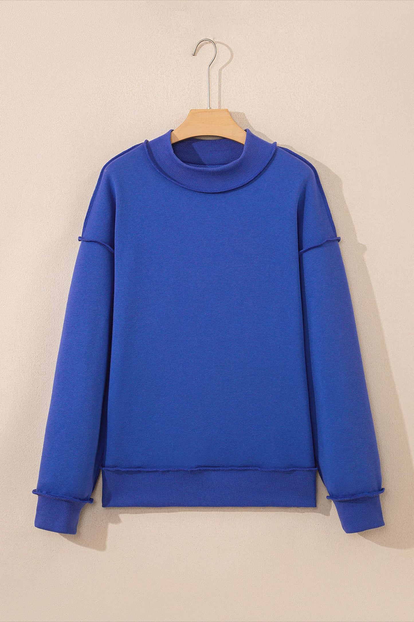 Game Day Oversize Reversible Mock Neck Sweatshirt (S-XL): Light Grey / Missy / M