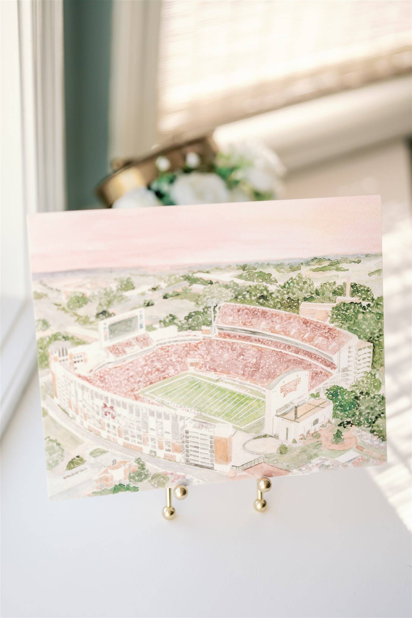 Licensed Mississippi State Aerial Stadium Art Print: 5x7