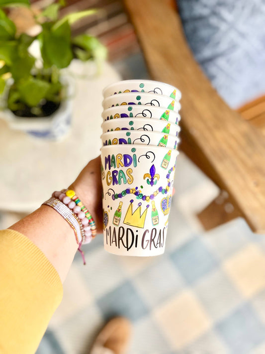 Mardi Gras Reusable Cups, gifts, tailgate, party cups