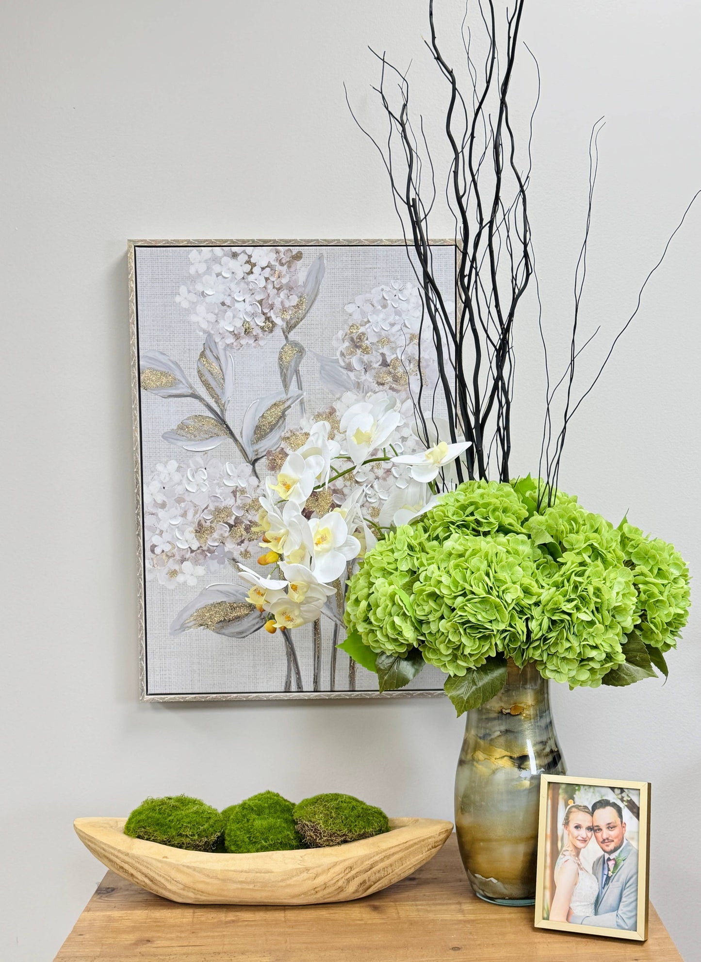 12.5"Real Touch lifelike Hydrangea-6”bloom: Ivory