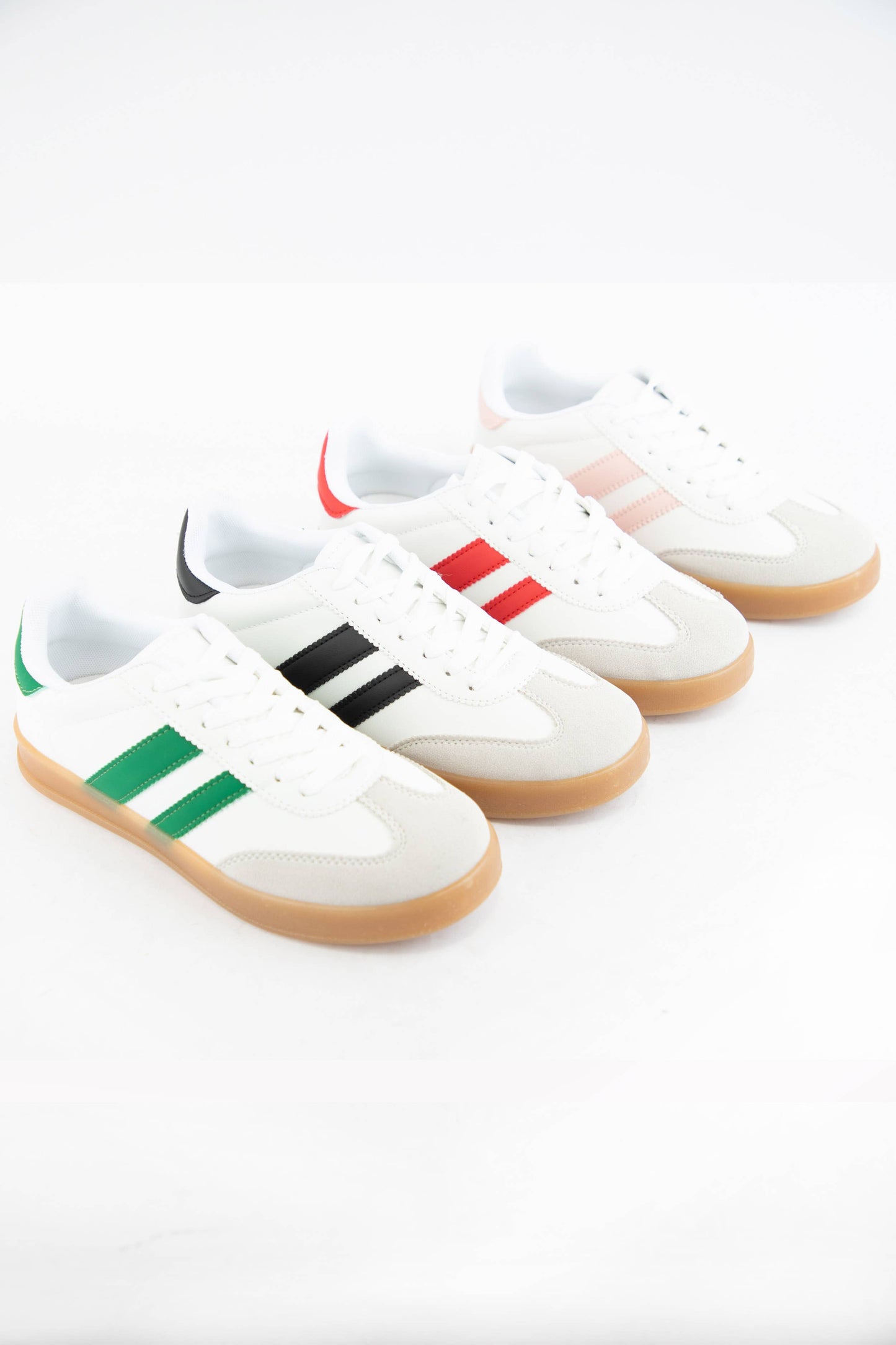 DEER-09 COLORFUL SUEDE SNEAKERS: WHITE RED / B18
