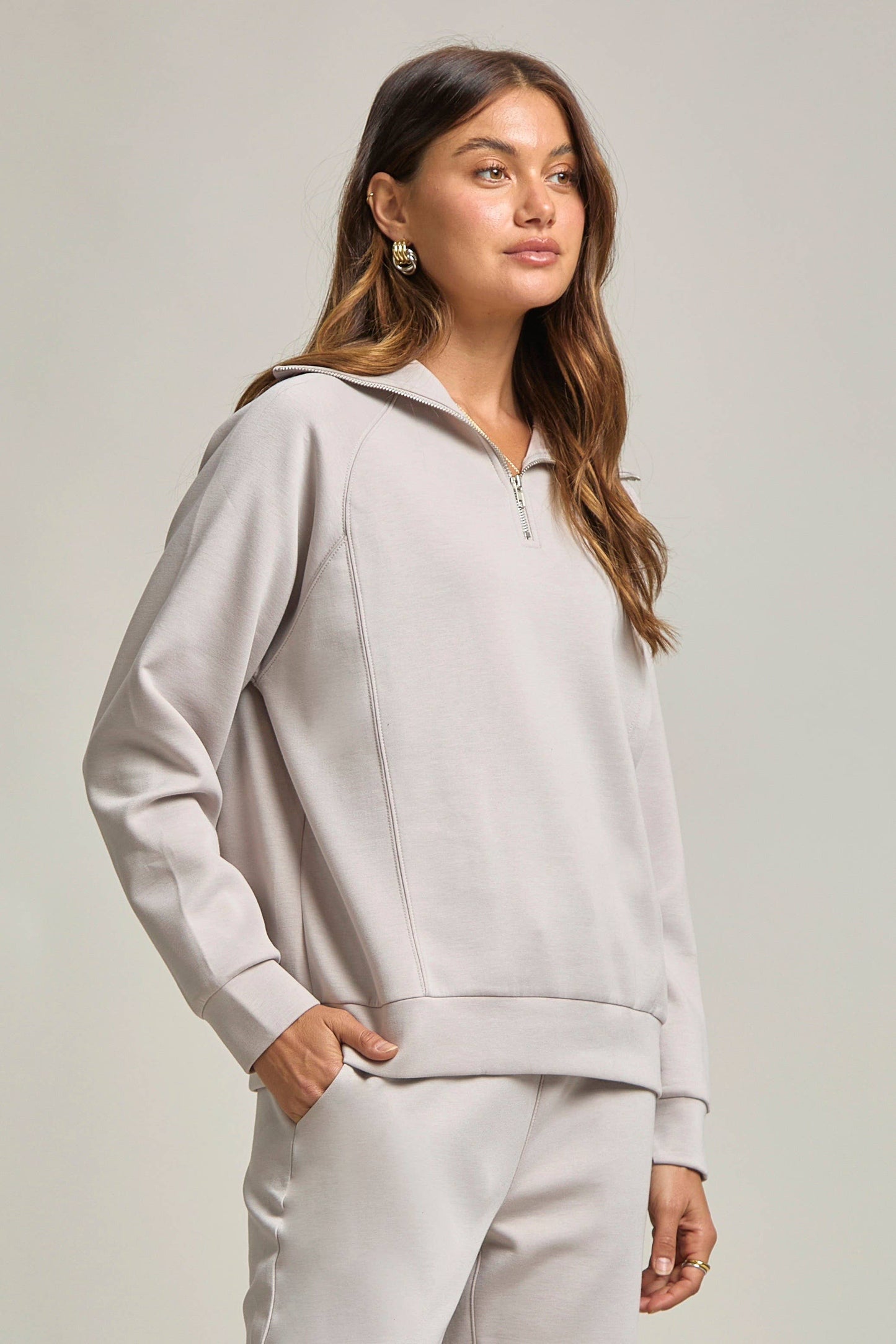 Quarter Zip Pullover + Jogger Modal Travel Set: Lavender / S