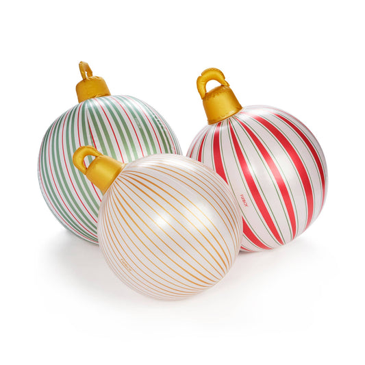 Vintage Stripe Light Up Inflatable Ornaments