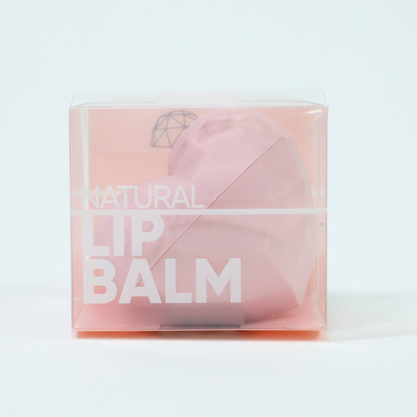 Pink Heart Lip Balm100% Natural: Pink / Clear Plastic Box / Cocolime