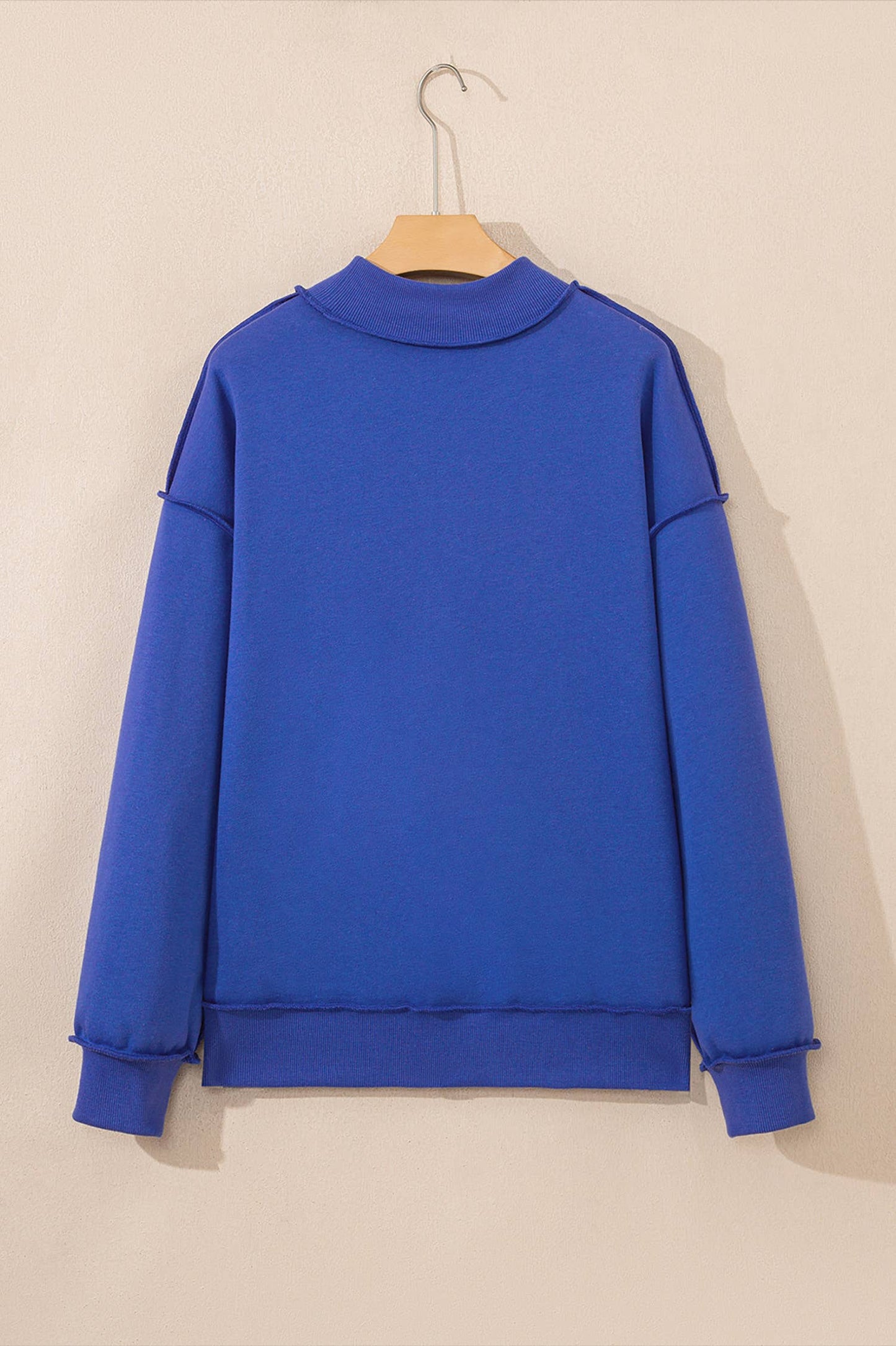 Game Day Oversize Reversible Mock Neck Sweatshirt (S-XL): Light Grey / Missy / L