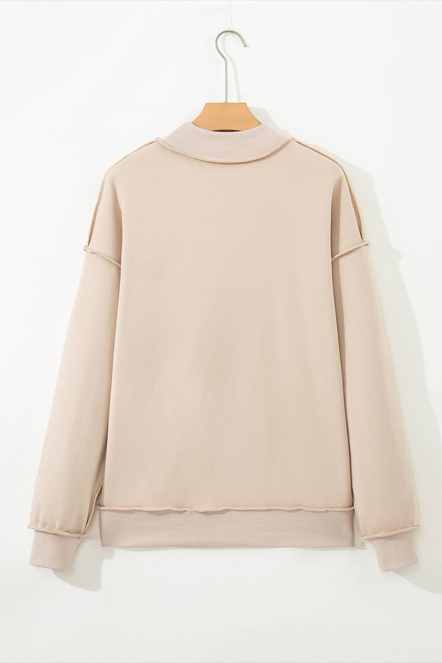 Game Day Oversize Reversible Mock Neck Sweatshirt (S-XL): Light Grey / Missy / L