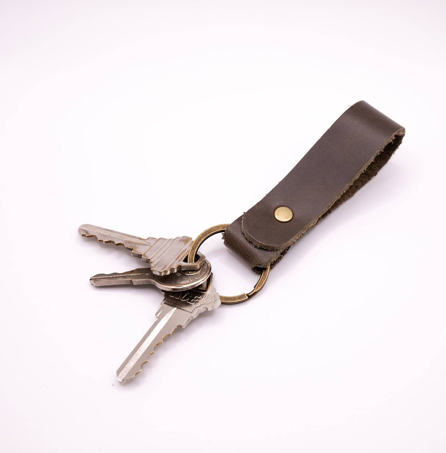 Leather Key Ring - Keychain: Folklore Brown