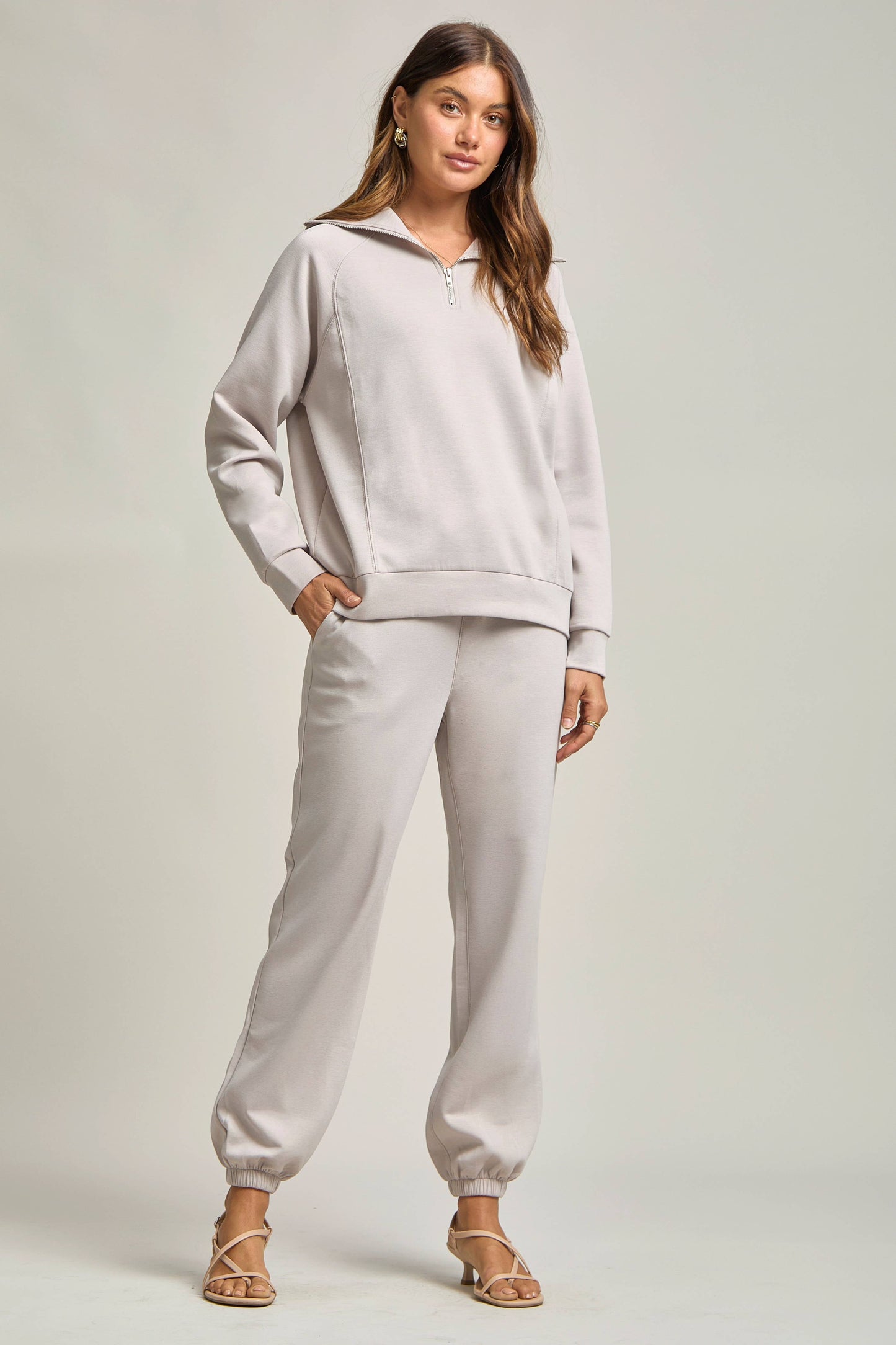 Quarter Zip Pullover + Jogger Modal Travel Set: Lavender / S