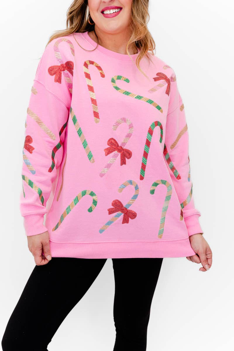 Merry Mint Sparkle Sweatshirt: Baby Blue / 2X/3X