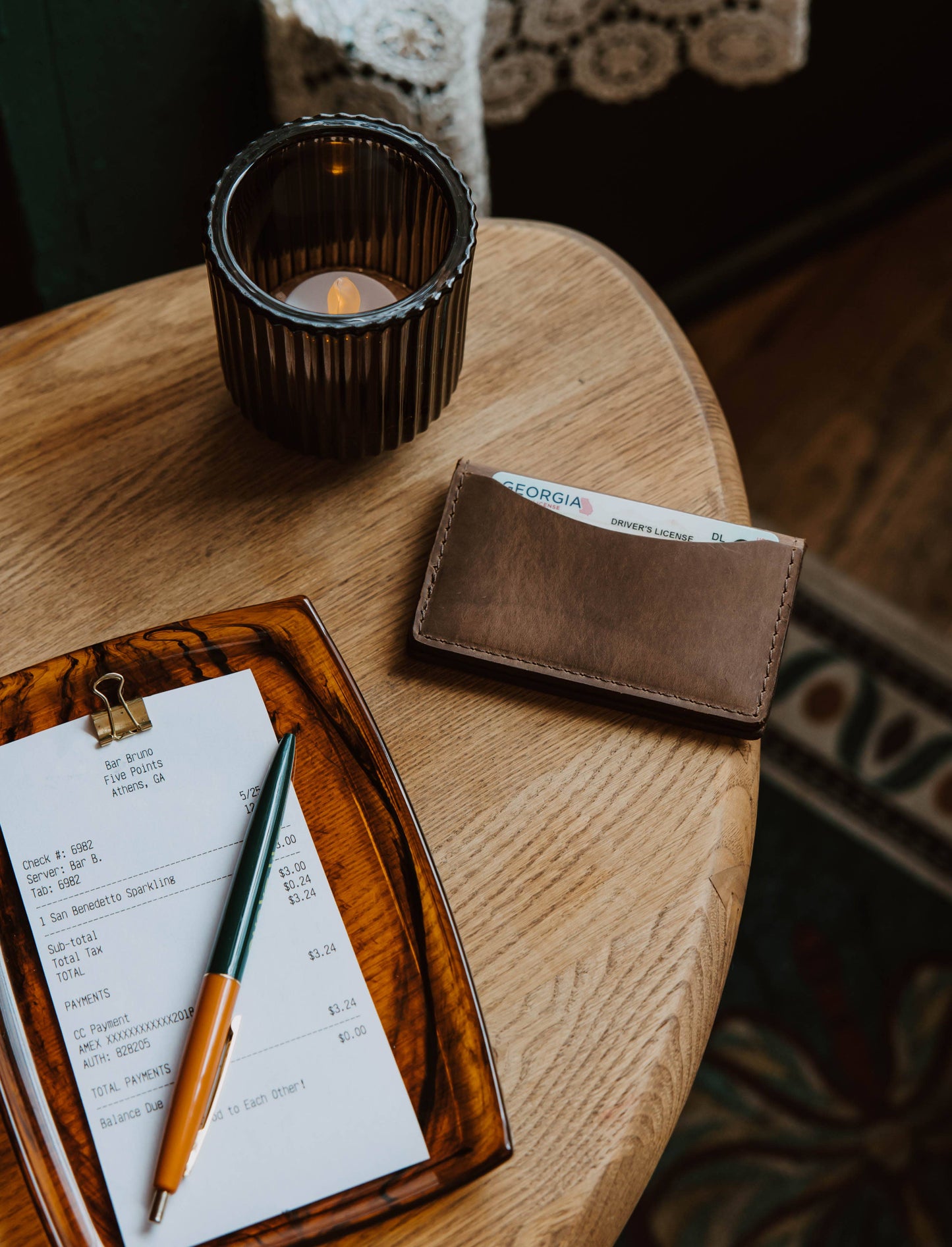 Handmade Leather Minimalistic Cardholder Wallet: Copper Brown (Dark Brown)
