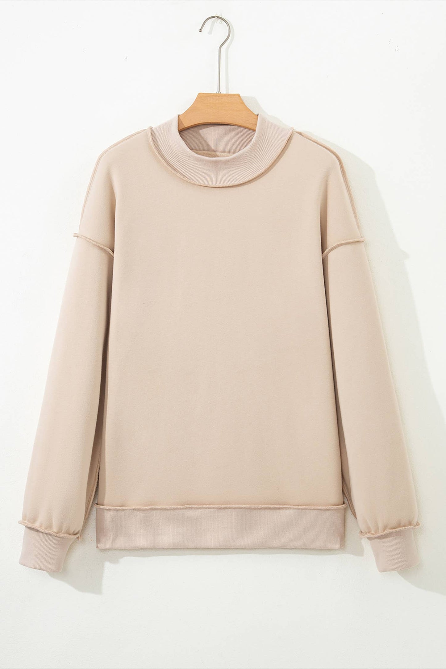 Game Day Oversize Reversible Mock Neck Sweatshirt (S-XL): Light Grey / Missy / S