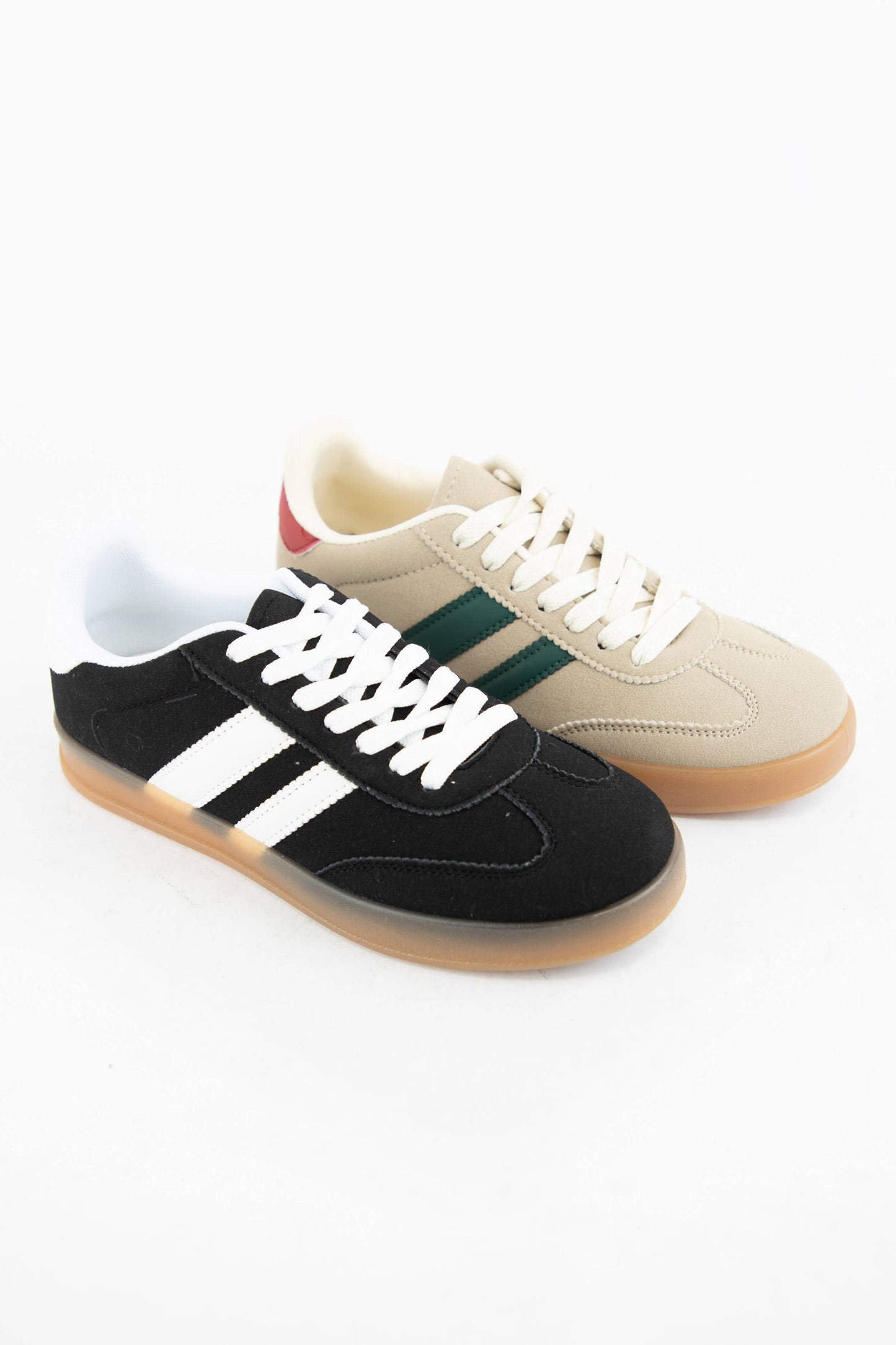 DEER-09 COLORFUL SUEDE SNEAKERS: WHITE RED / B18