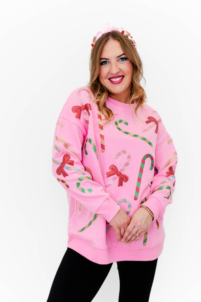 Merry Mint Sparkle Sweatshirt: Baby Blue / 2X/3X