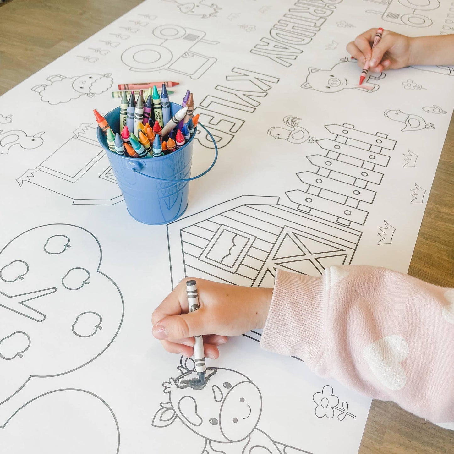Farm Coloring Table Runner| Happy Birthday: No Personalization ( no wording)