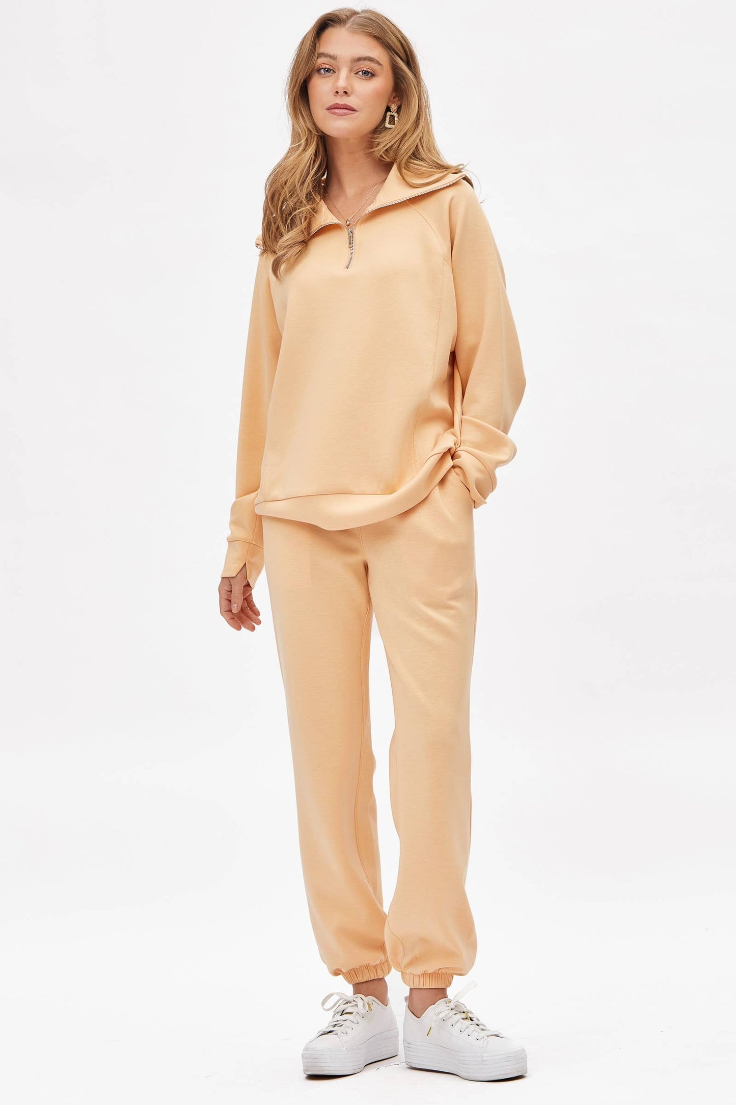 Quarter Zip Pullover + Jogger Modal Travel Set: Lavender / S