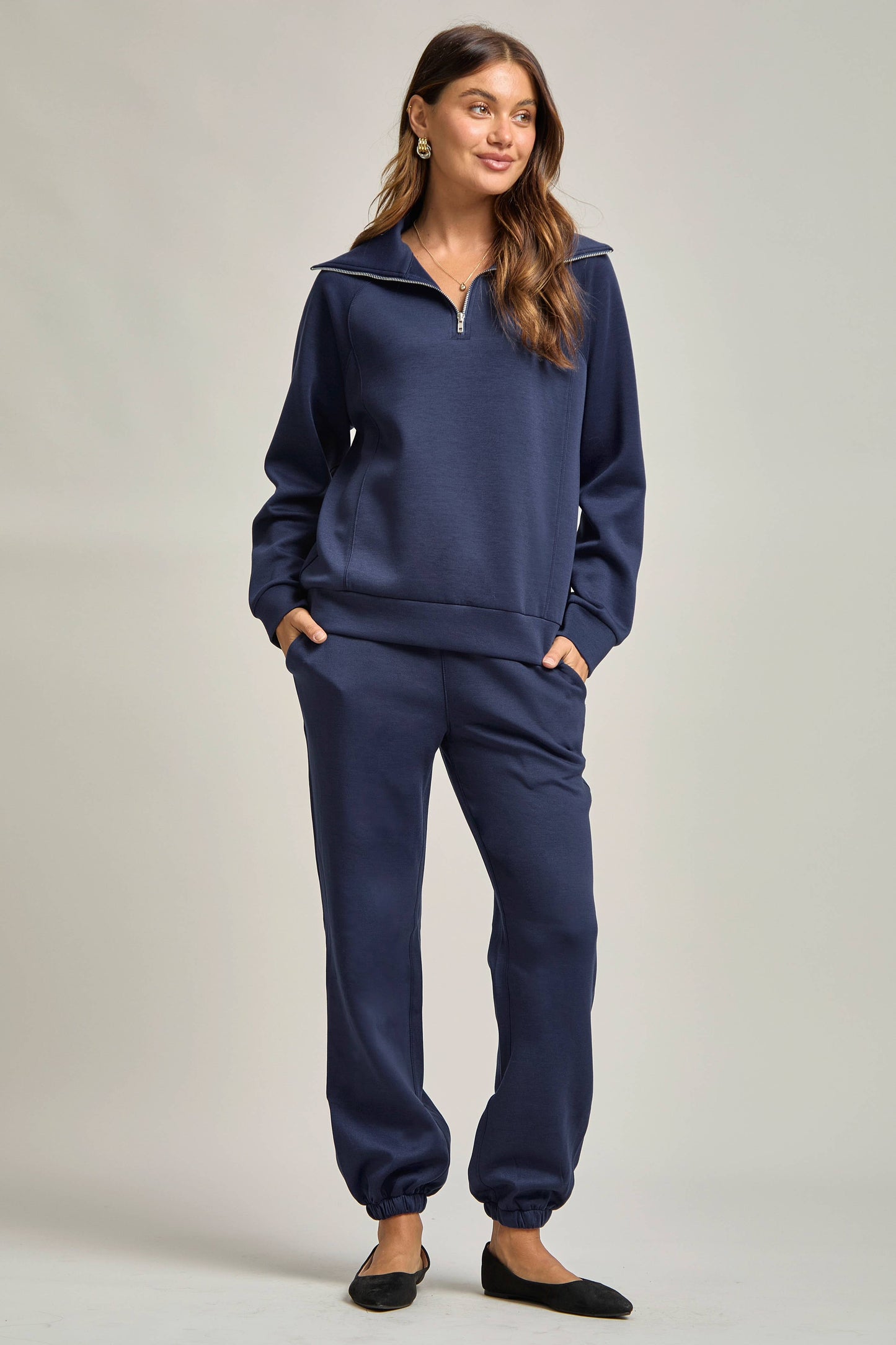 Quarter Zip Pullover + Jogger Modal Travel Set: Lavender / XL