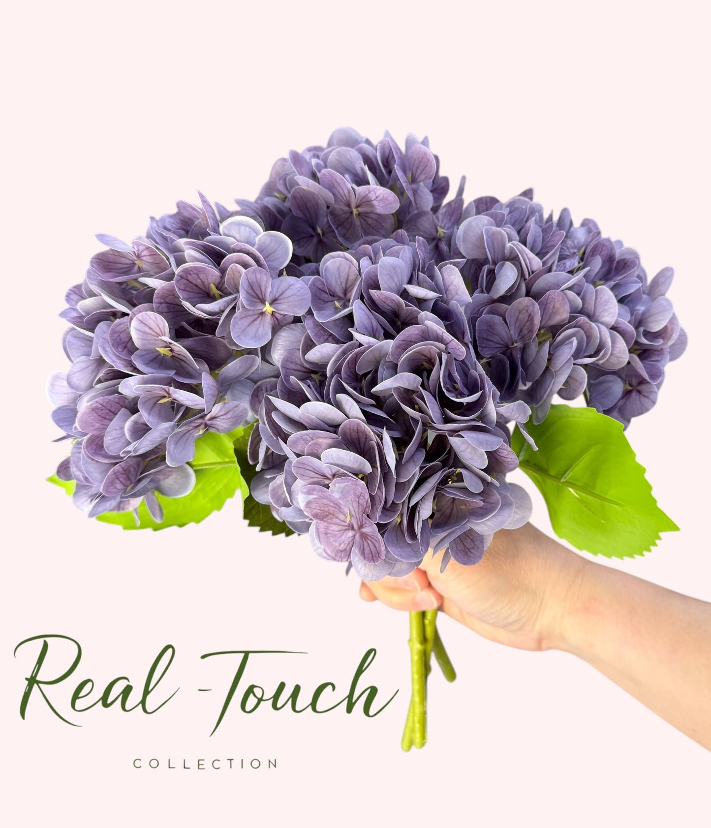 12.5"Real Touch lifelike Hydrangea-6”bloom: Light Green