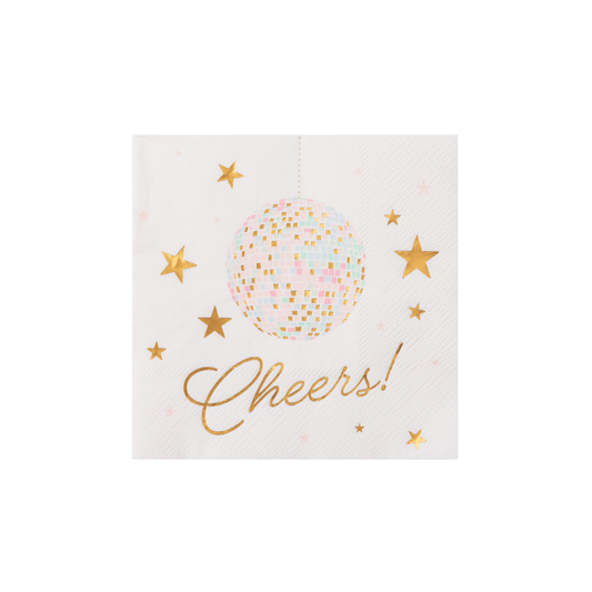 PINK DISCO BALL COCKTAIL NAPKINS