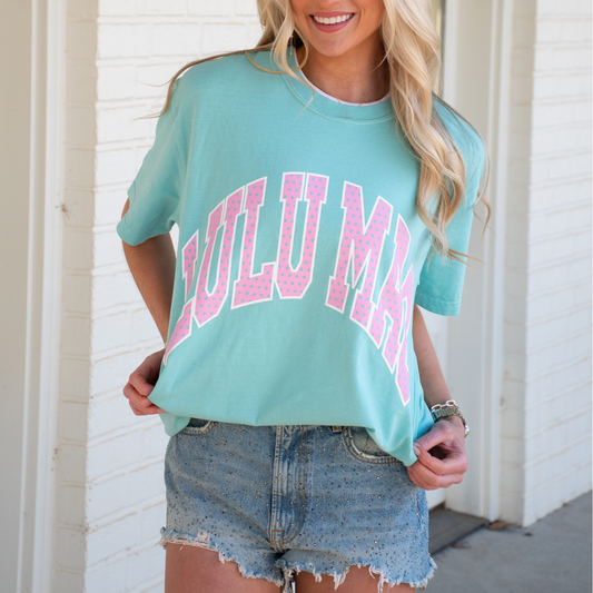 LM-PD-1001 Polka Dot Adult Chalky Mint Comfort Colors Tee: Chalky Mint / XXX-Large